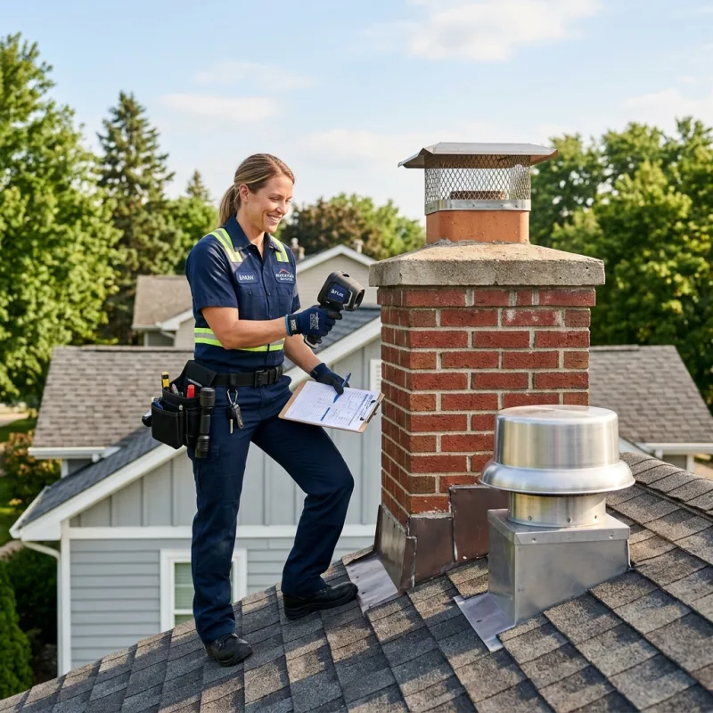 Technician inspecting a Selby roof cavity and ductwork for a dead bird