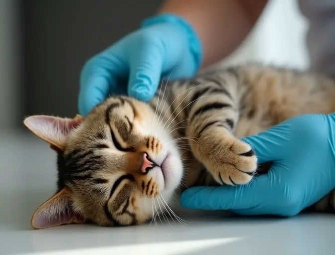 Specialist carefully handling a deceased cat with dignity in Selby